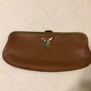 Vintage vegan leather clutch